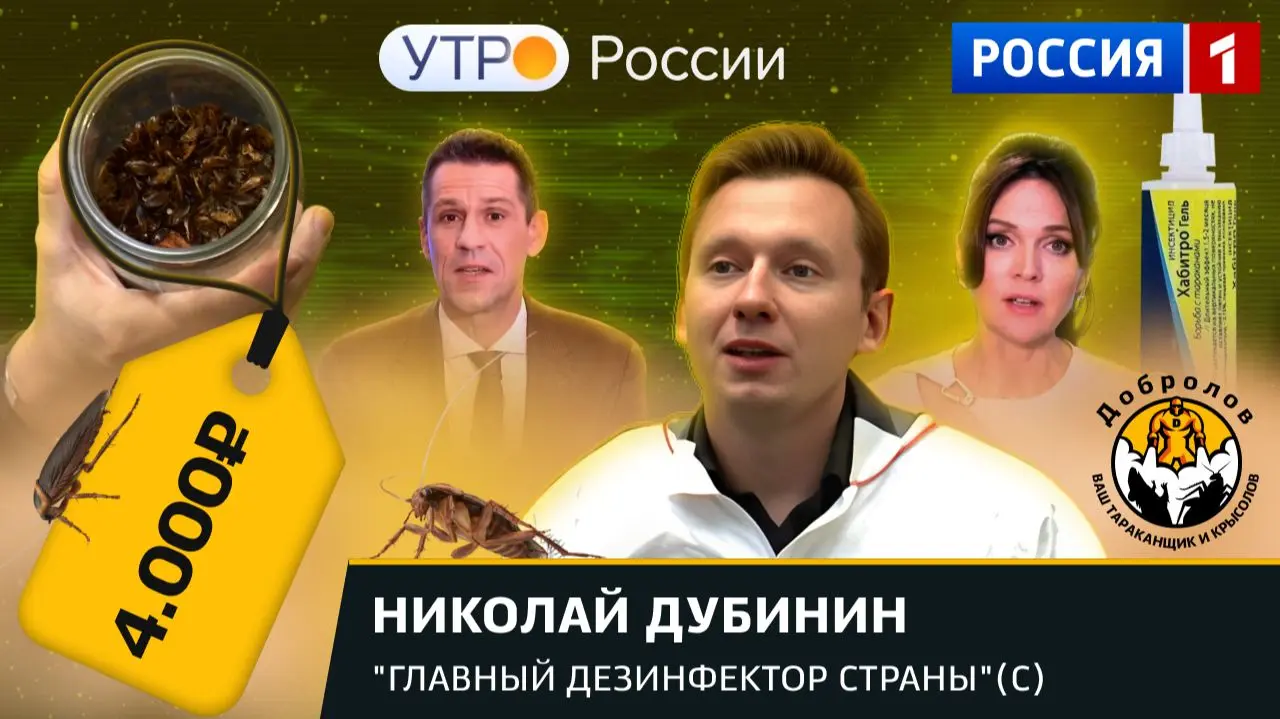 Телеканал Россия1: клопы в квартире и как с ними бороться. «Добролов» в передаче «Утро России»
